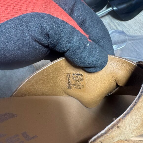 Sorel Cameron Brown Suede Crosstrap Slide Sandal Women's Size 11 - Picture 5 of 7